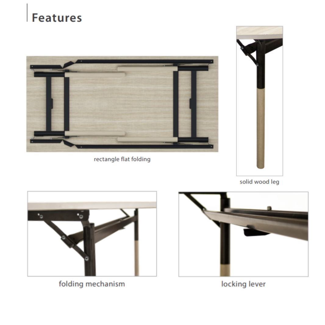 Conference Tables - Nexus Folding Tables - Rectangular Flock Top
