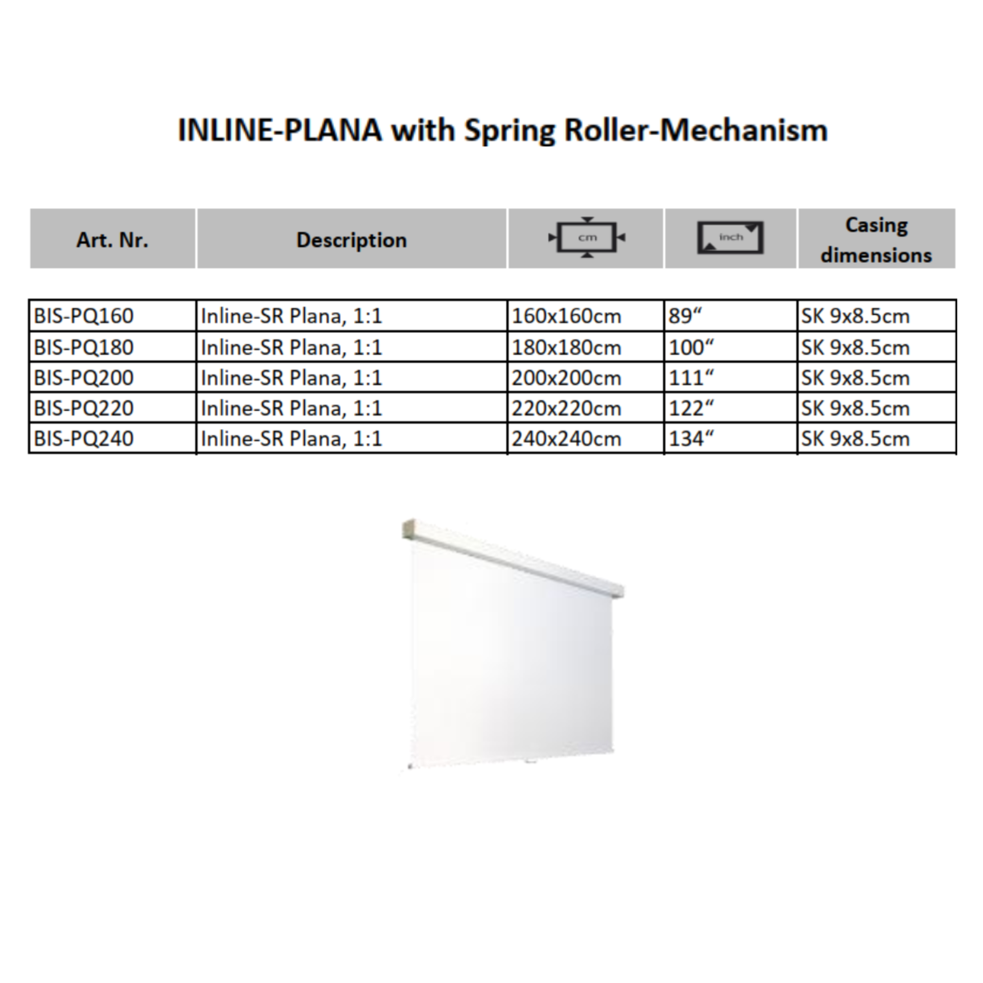 AVSTUMPFL - INLINE-PLANA – Моторизиран Рол-Ъп Проекционен Екран
