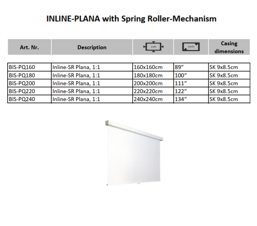 AVSTUMPFL - INLINE-PLANA – Моторизиран Рол-Ъп Проекционен Екран