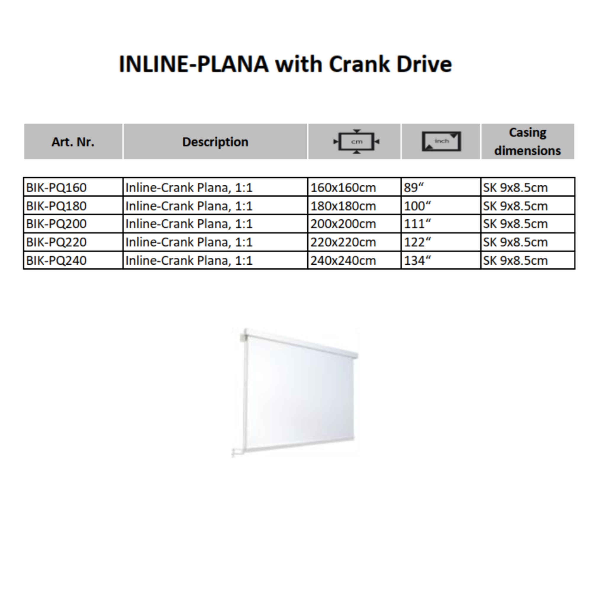 AVSTUMPFL - INLINE-PLANA – Моторизиран Рол-Ъп Проекционен Екран