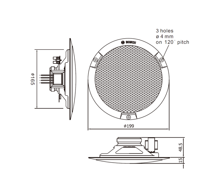 Bosch  - PSP-D00095 Ceiling loudspeaker, 6W, screw mount
