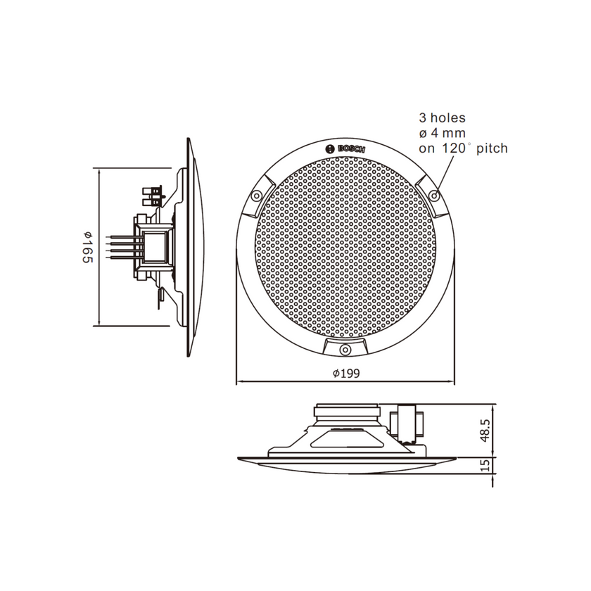 Bosch  - PSP-D00095 Ceiling loudspeaker, 6W, screw mount