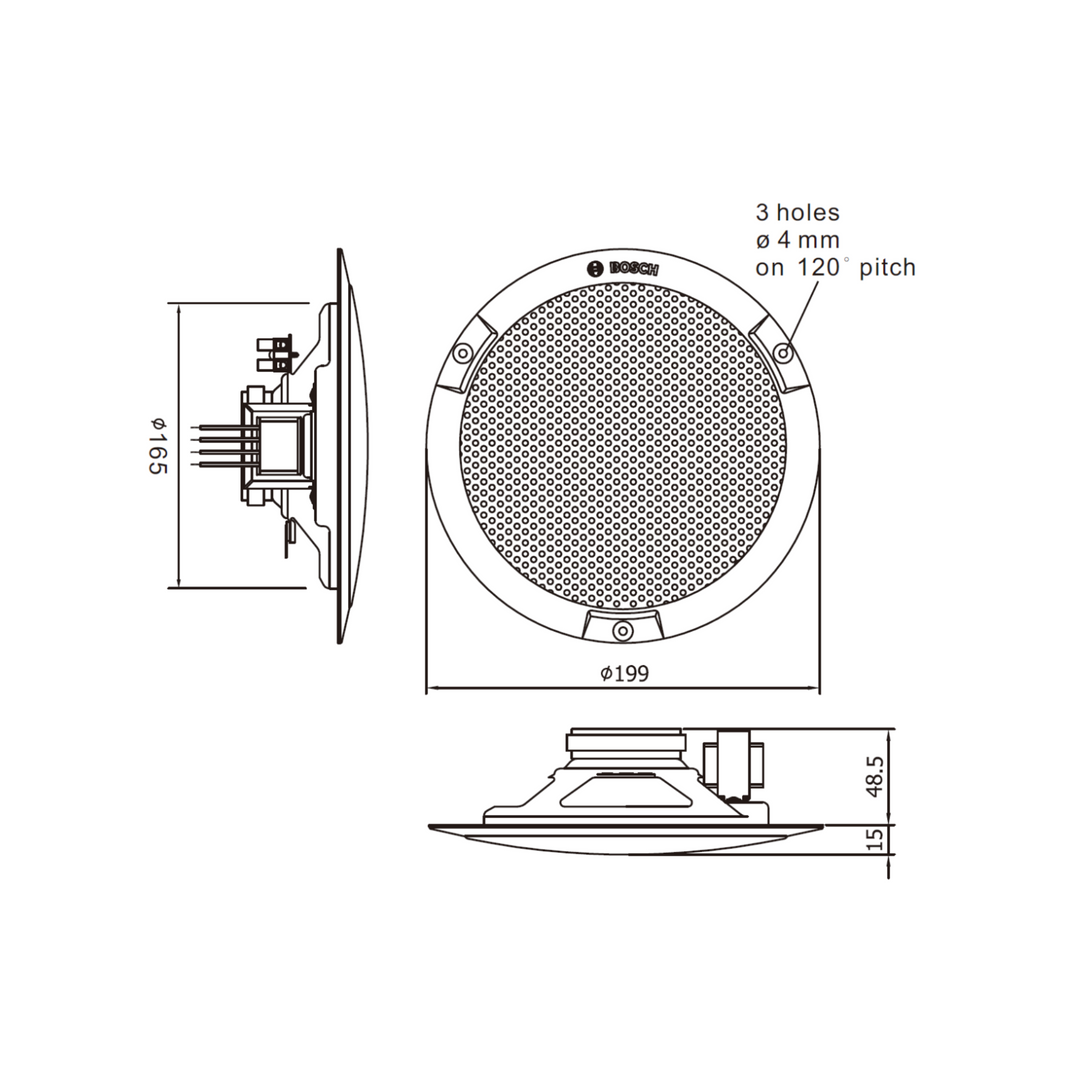 Bosch  - PSP-D00095 Ceiling loudspeaker, 6W, screw mount