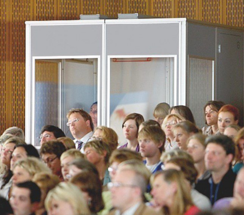 Silent 9600 Interpreter booth, ISO 4043 including ventilation and LED lighting