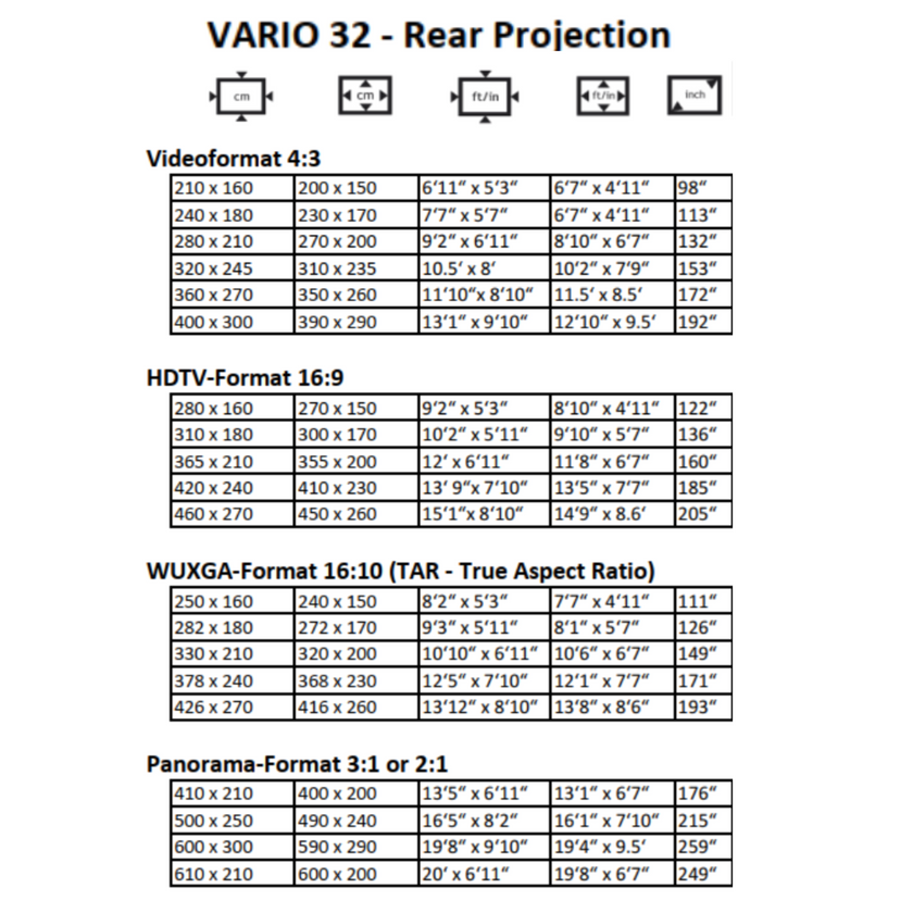 AVSTUMPFL - VARIO 32 - Мобилни екрани за проекция