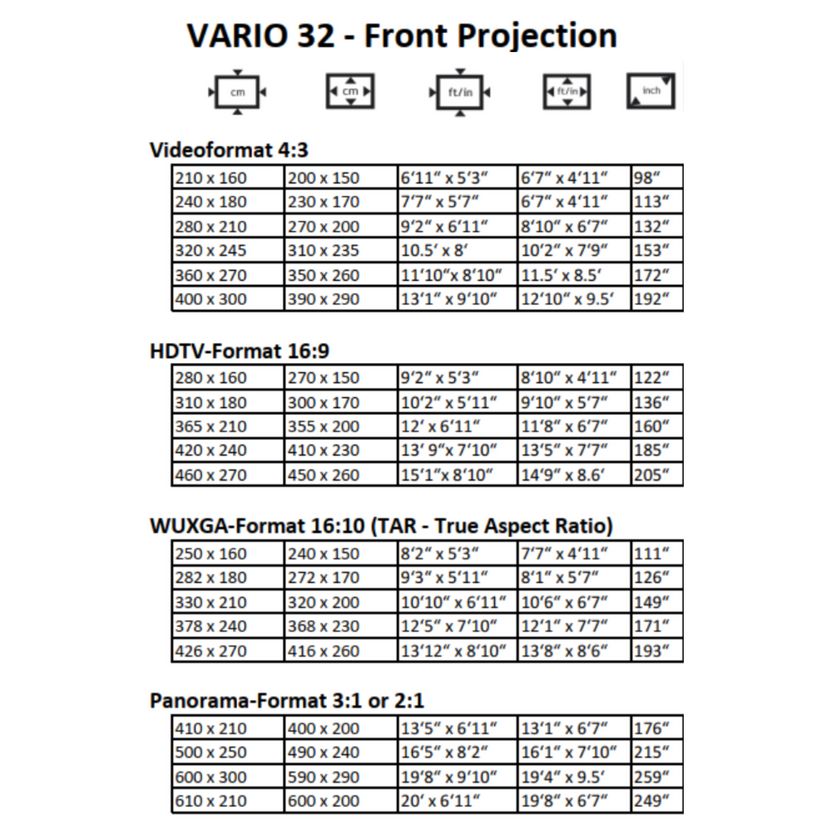 AVSTUMPFL - VARIO 32 - Мобилни екрани за проекция