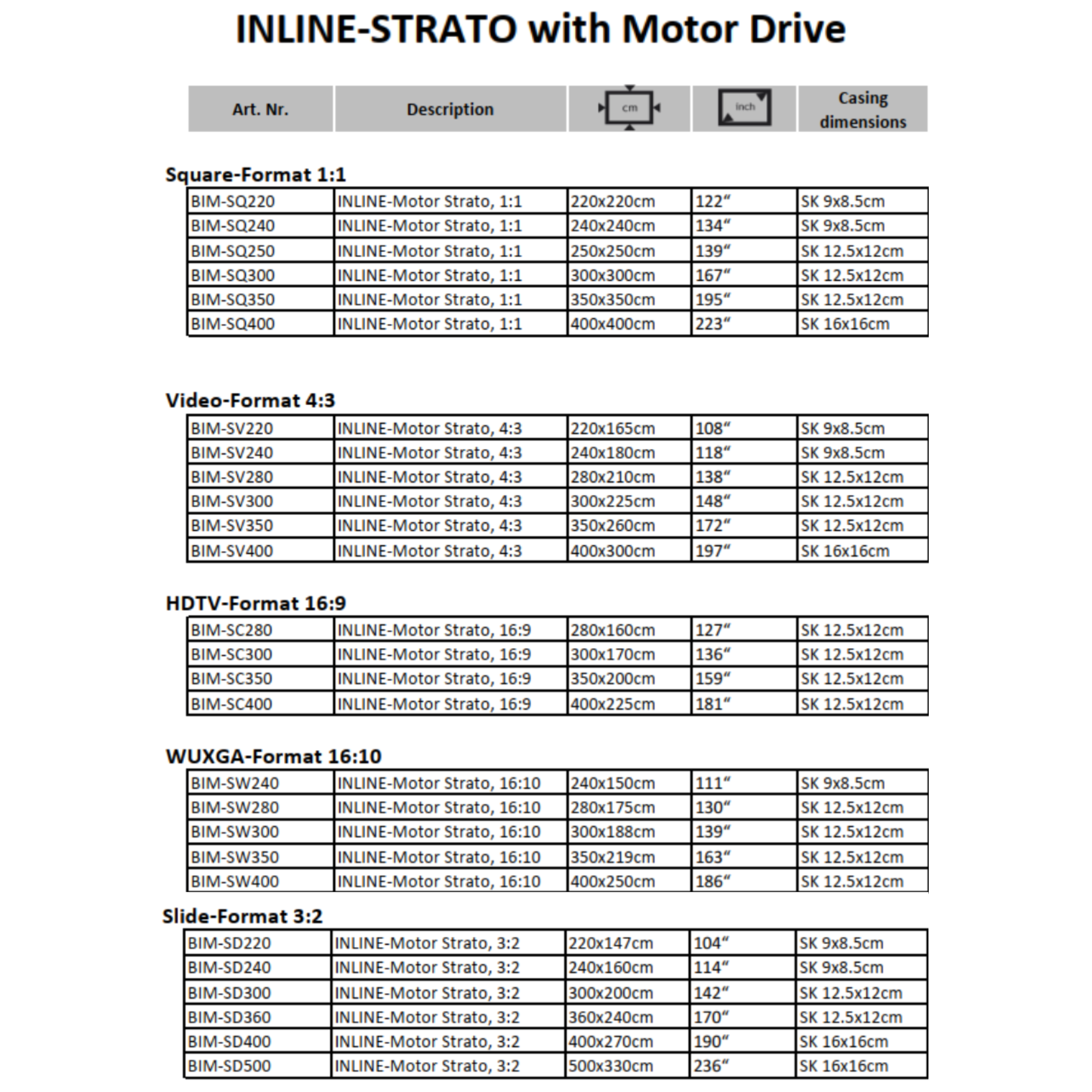 AVSTUMPFL- INLINE-STRATO – Моторизиран Рол-Ъп Проекционен Екран за Големи Формати