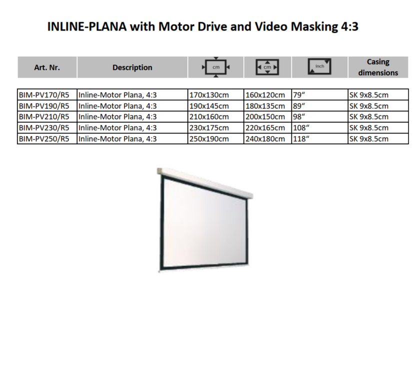 AVSTUMPFL - INLINE-PLANA – Моторизиран Рол-Ъп Проекционен Екран
