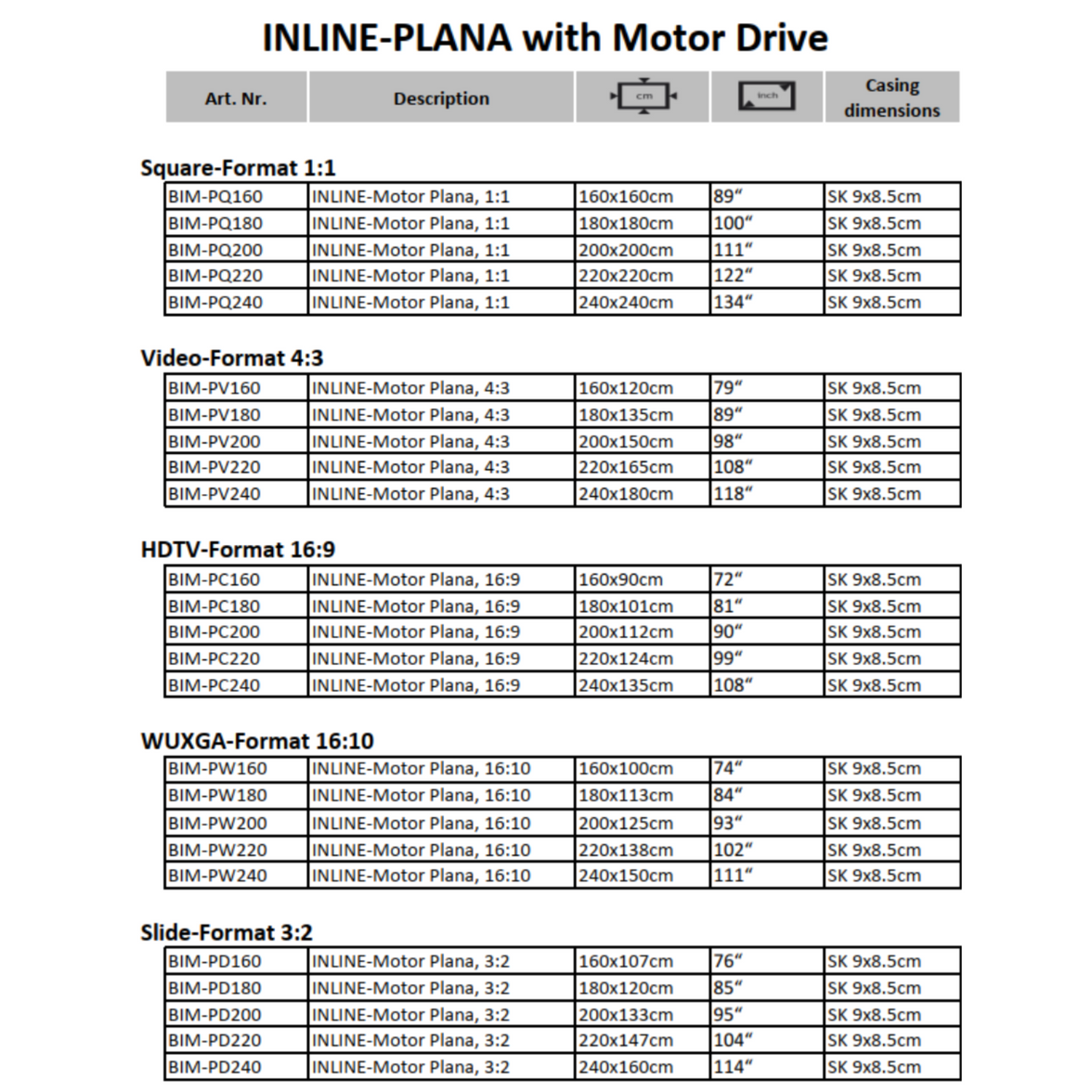 AVSTUMPFL - INLINE-PLANA – Моторизиран Рол-Ъп Проекционен Екран