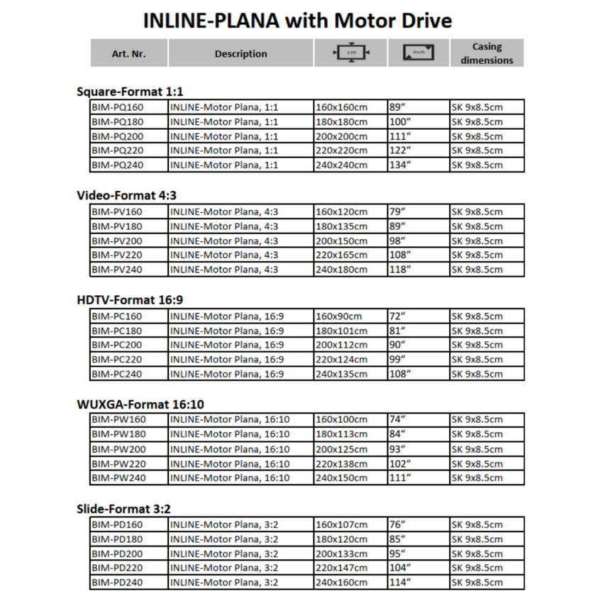 AVSTUMPFL - INLINE-PLANA – Моторизиран Рол-Ъп Проекционен Екран